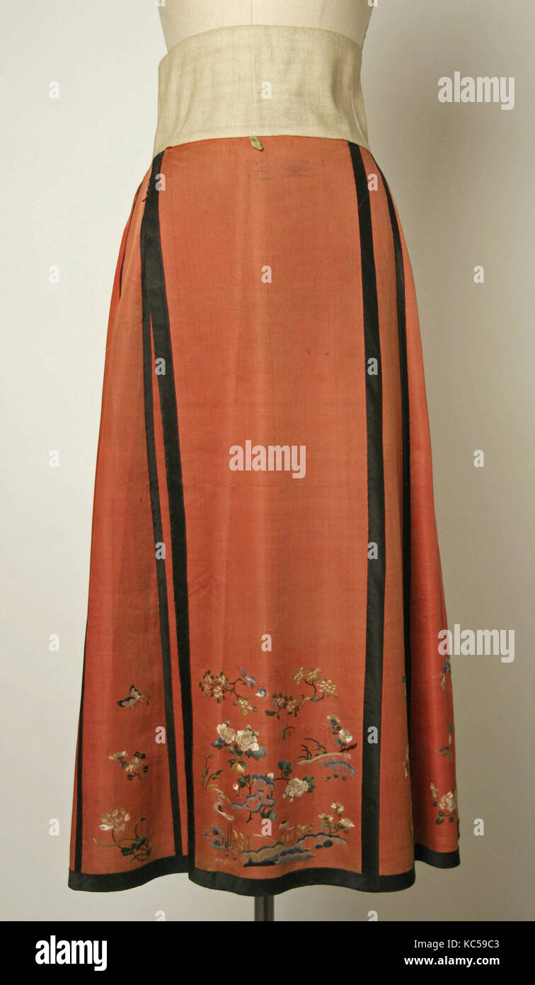 Skirt, 18th century, Chinese, silk, bast fiber Stock Photo