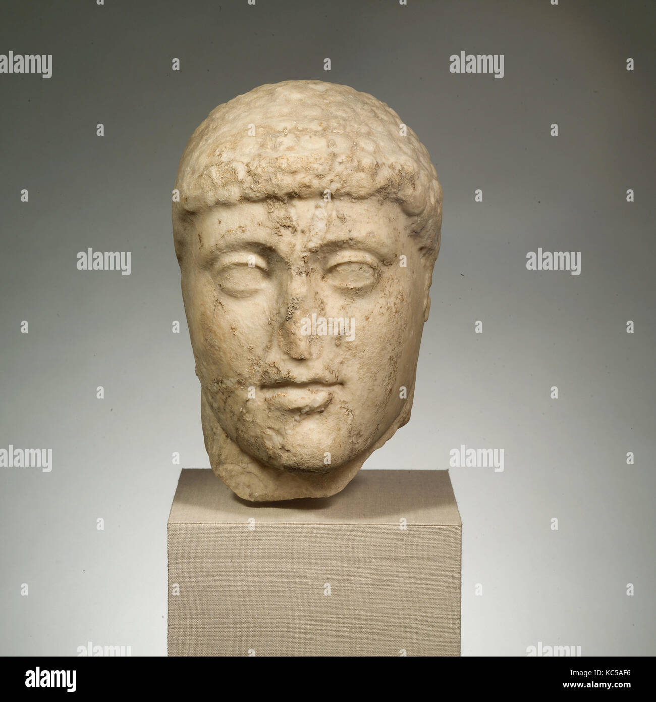 Marble head from a statue of Harmodios, 1st–2nd century A.D Stock Photo