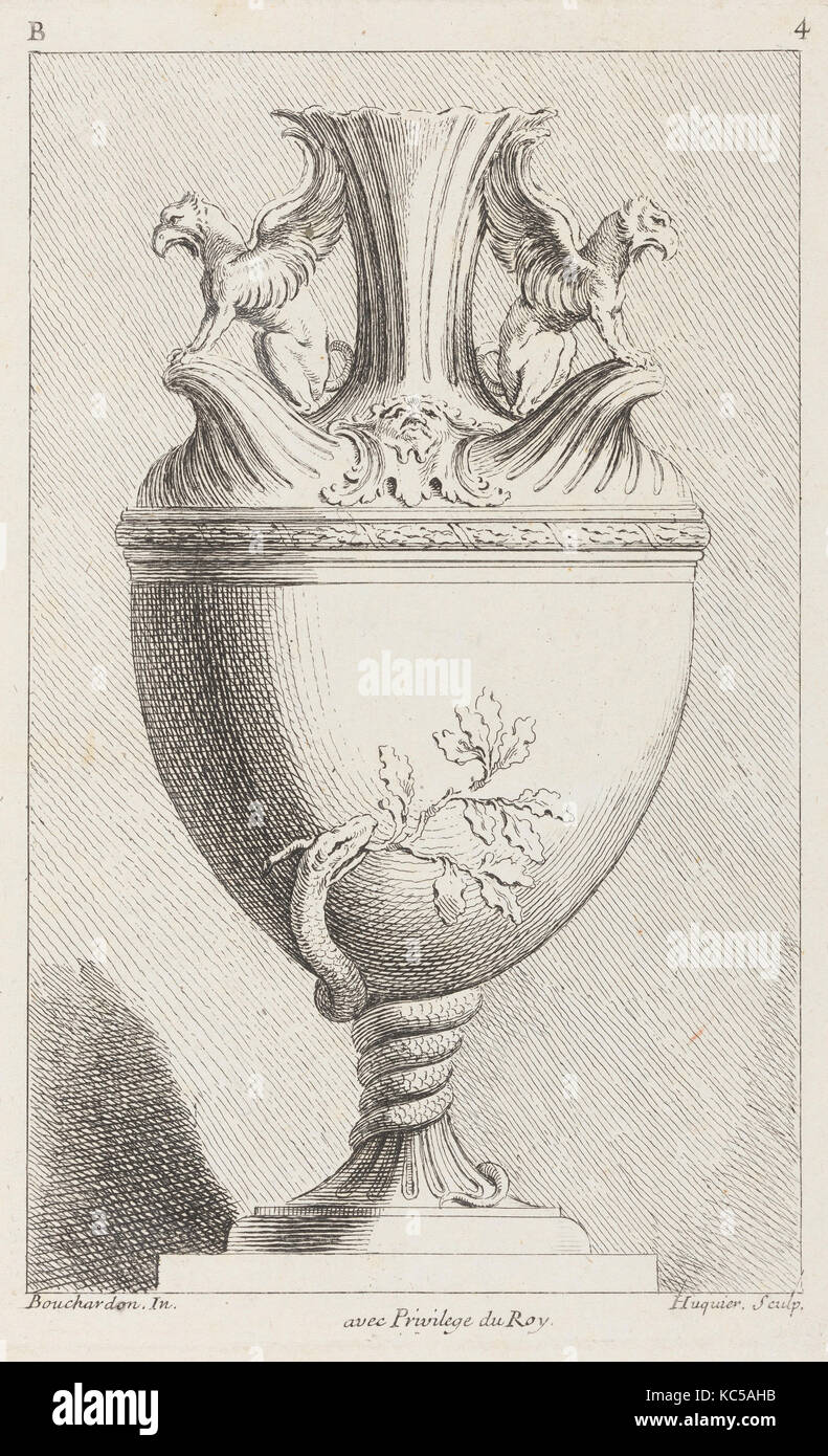 Second Book of Vases, 1737, Etching, 12 15/16 x 9 11/16 x 3/16 in. (32.9 x 24.6 x 0.5 cm), Books Stock Photo