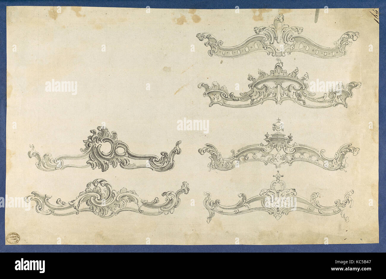 Cornices, in Chippendale Drawings, Vol. I, Thomas Chippendale, ca. 1753–54 Stock Photo