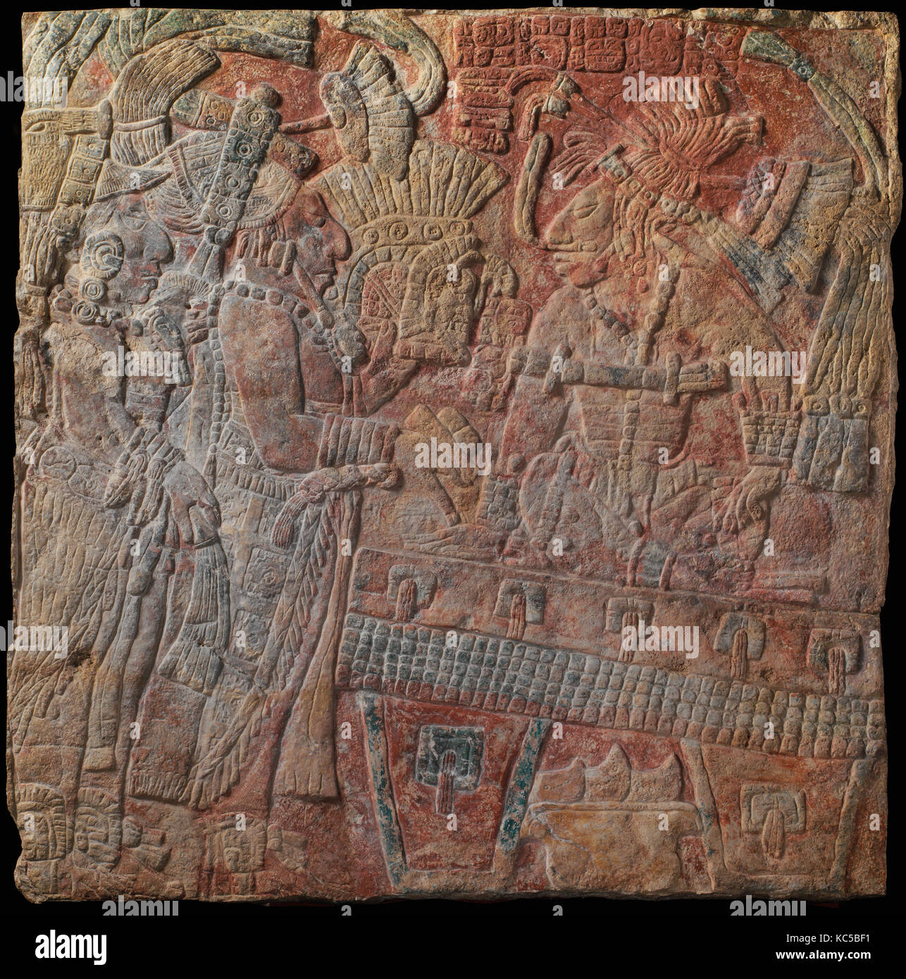 Relief with Enthroned Ruler, Chakalte', late 8th century Stock Photo ...