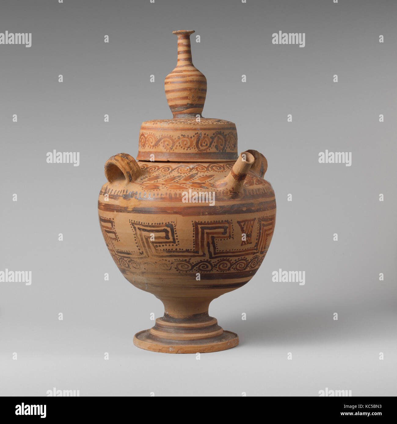 Terracotta jar with lid, Hellenistic, 31030 B.C., Cypriot, Terracotta