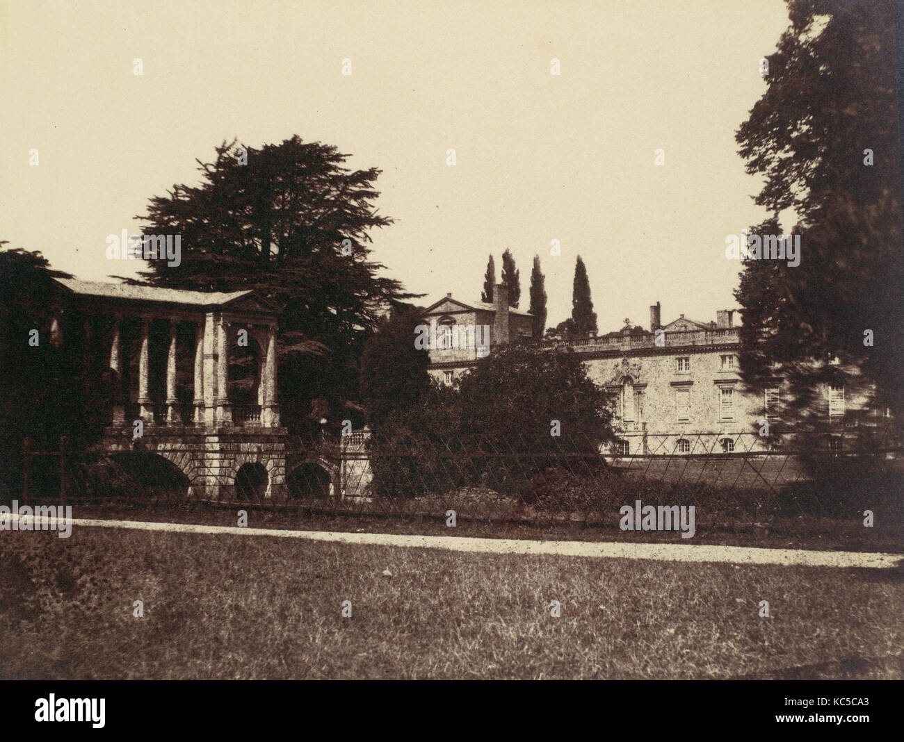 Wilton House with Palladian Bridge by Morris, Unknown, 1850s Stock Photo