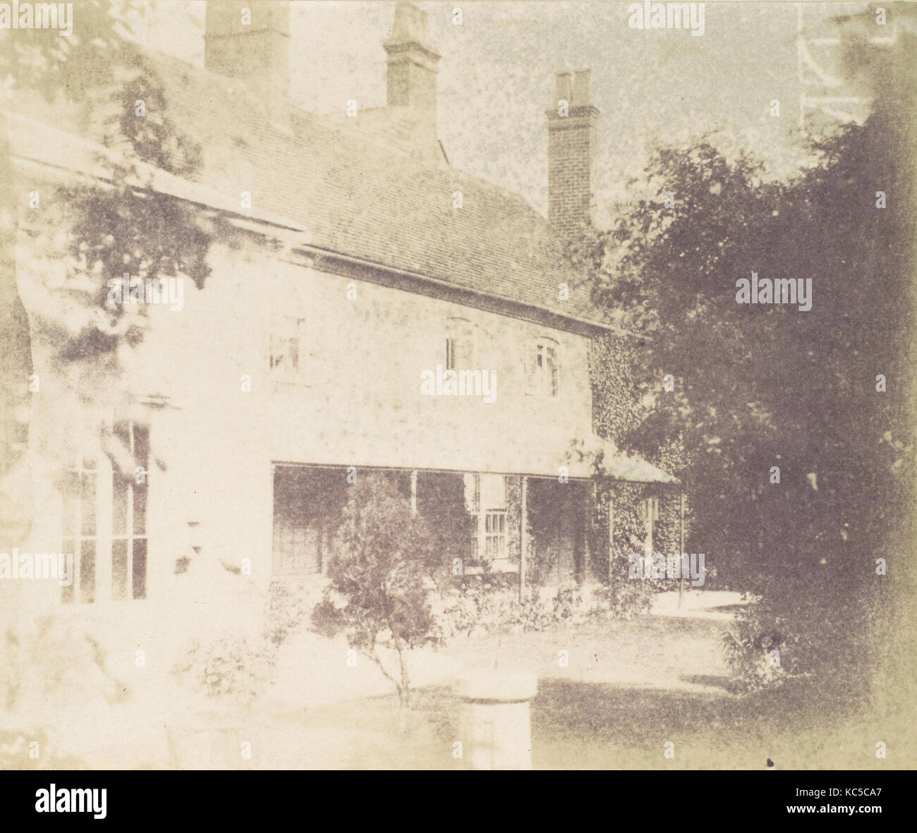 House with Three Chimneys, 1850s, Salted paper print from paper negative, Photographs, Unknown (British Stock Photo