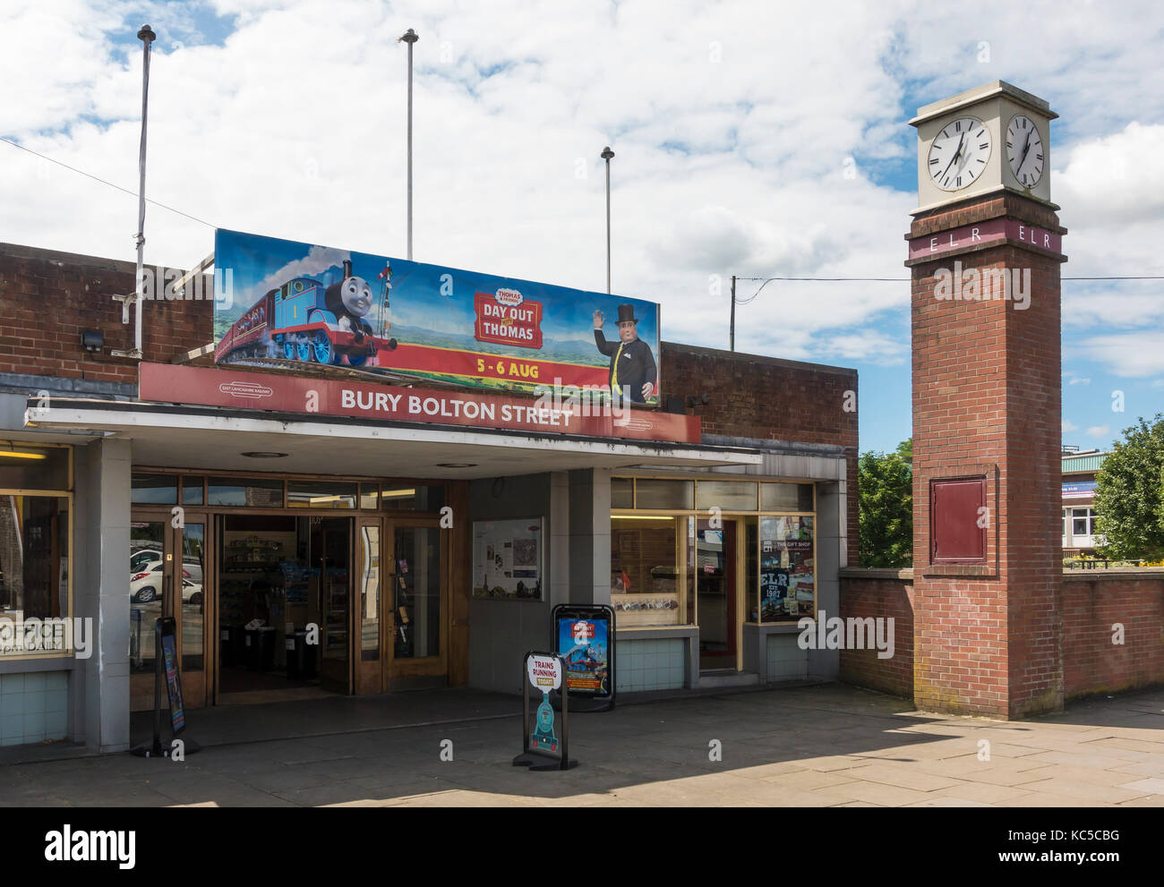 Entrance to Bolton Street Train Station in Bury, England Stock Photo