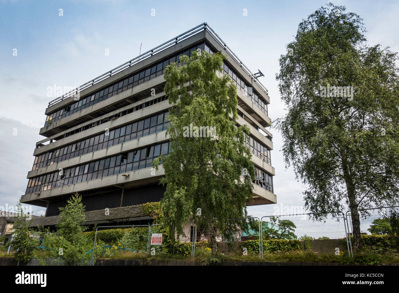 The old police station in Bury, Lancashire ready for demolition Stock Photo