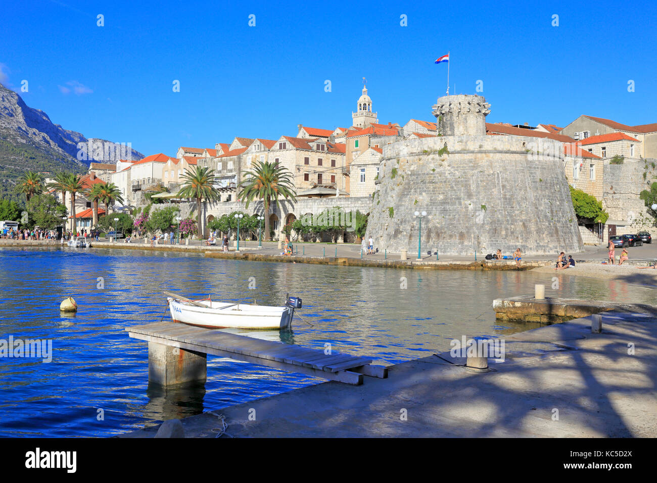 Korcula Town and the Large Governor’s Tower, Korcula Island, Croatia ...