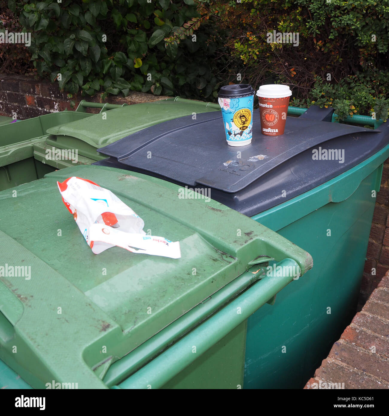 Sneaky dumping of rubbish on the street Stock Photo Alamy