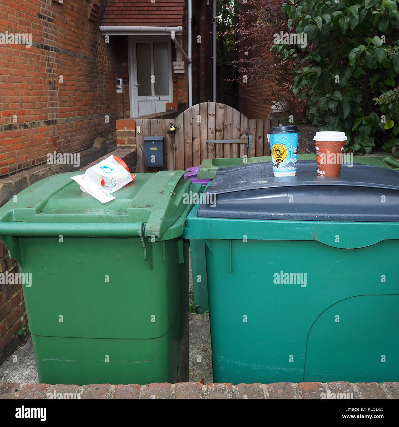 Sneaky dumping of rubbish on the street Stock Photo Alamy