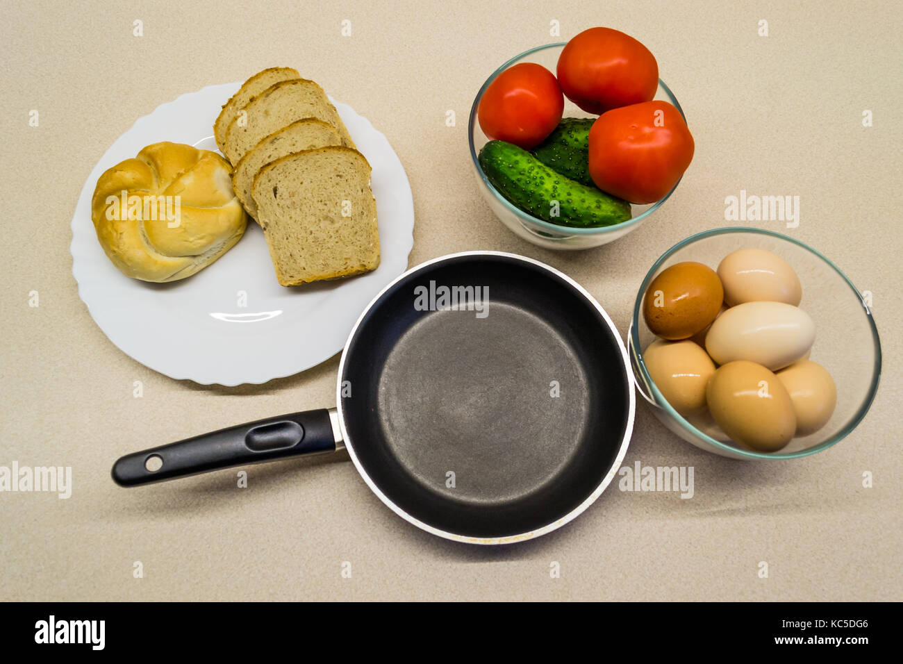 Breakfast scrambled eggs with toppings Stock Photo Alamy