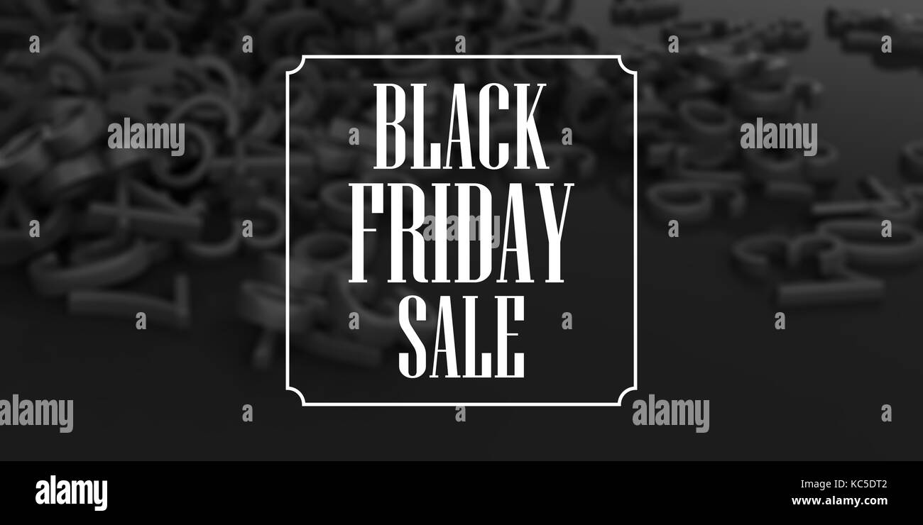 Black Friday sale text on black background. 3d illustration Stock Photo
