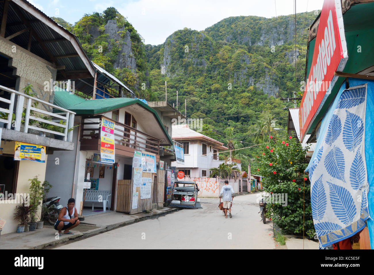 El Nido Philippines street scene, El Nido town, Palawan, Philippines