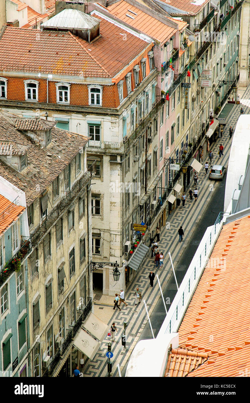 Street in the Baixa, the historic centre of Lisbon, Portugal Stock Photo