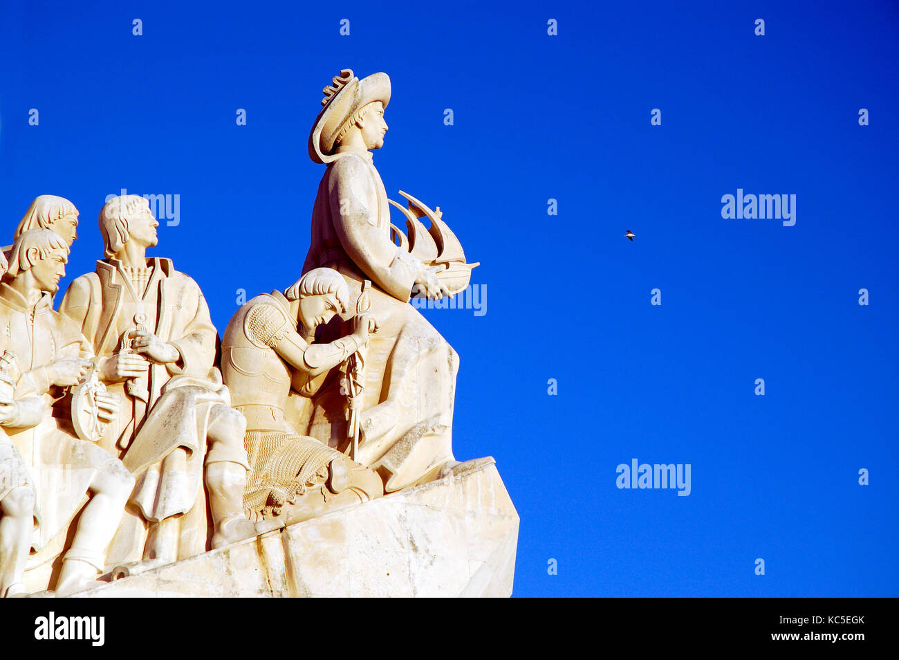 Detail of the Monument to the Discoveries (Padrão dos Descobrimentos). Lisbon, Portugal Stock Photo