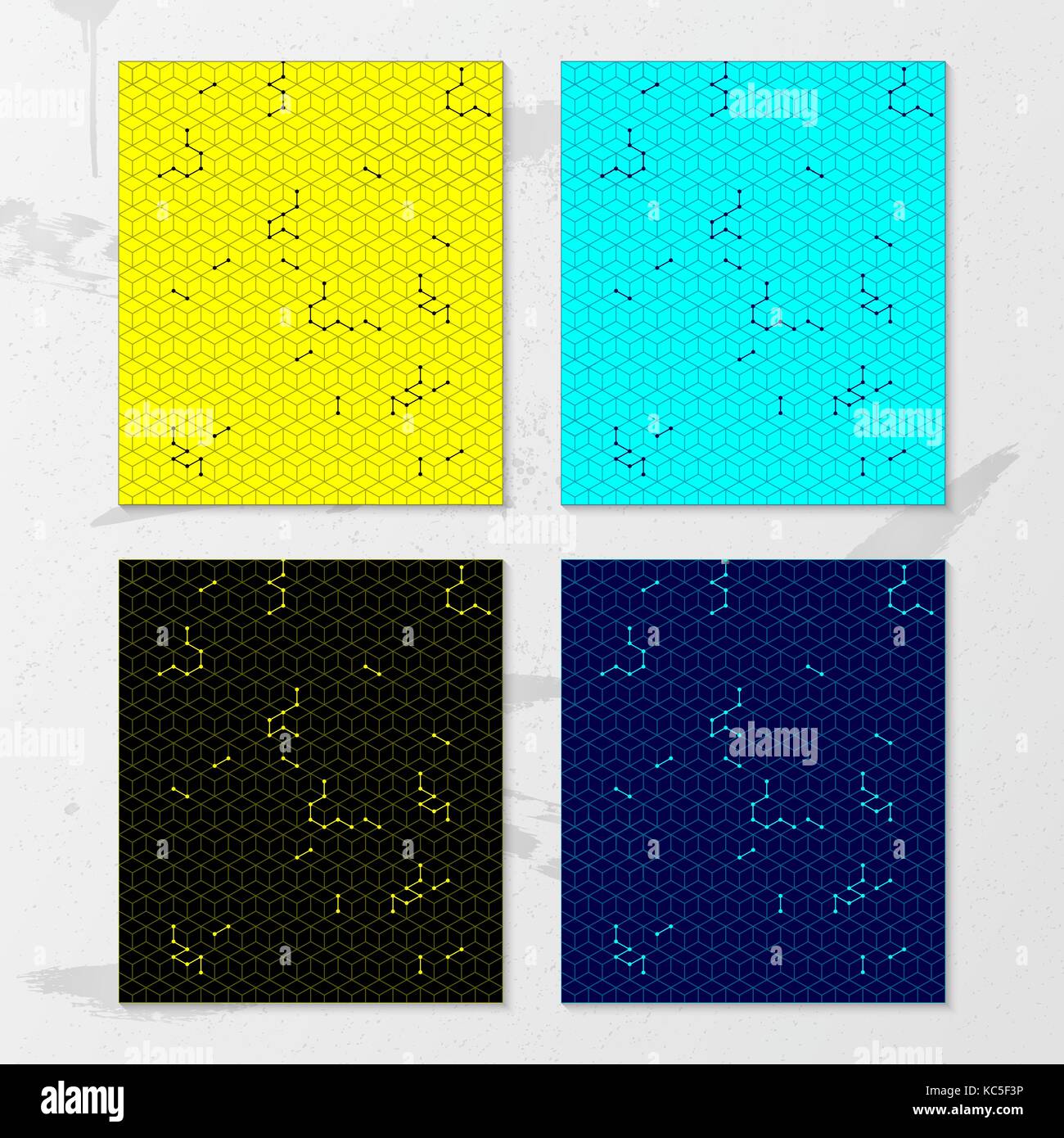Futuristic Colorblock Pattern Futuristic technology design. Isometric color combination patterns ...