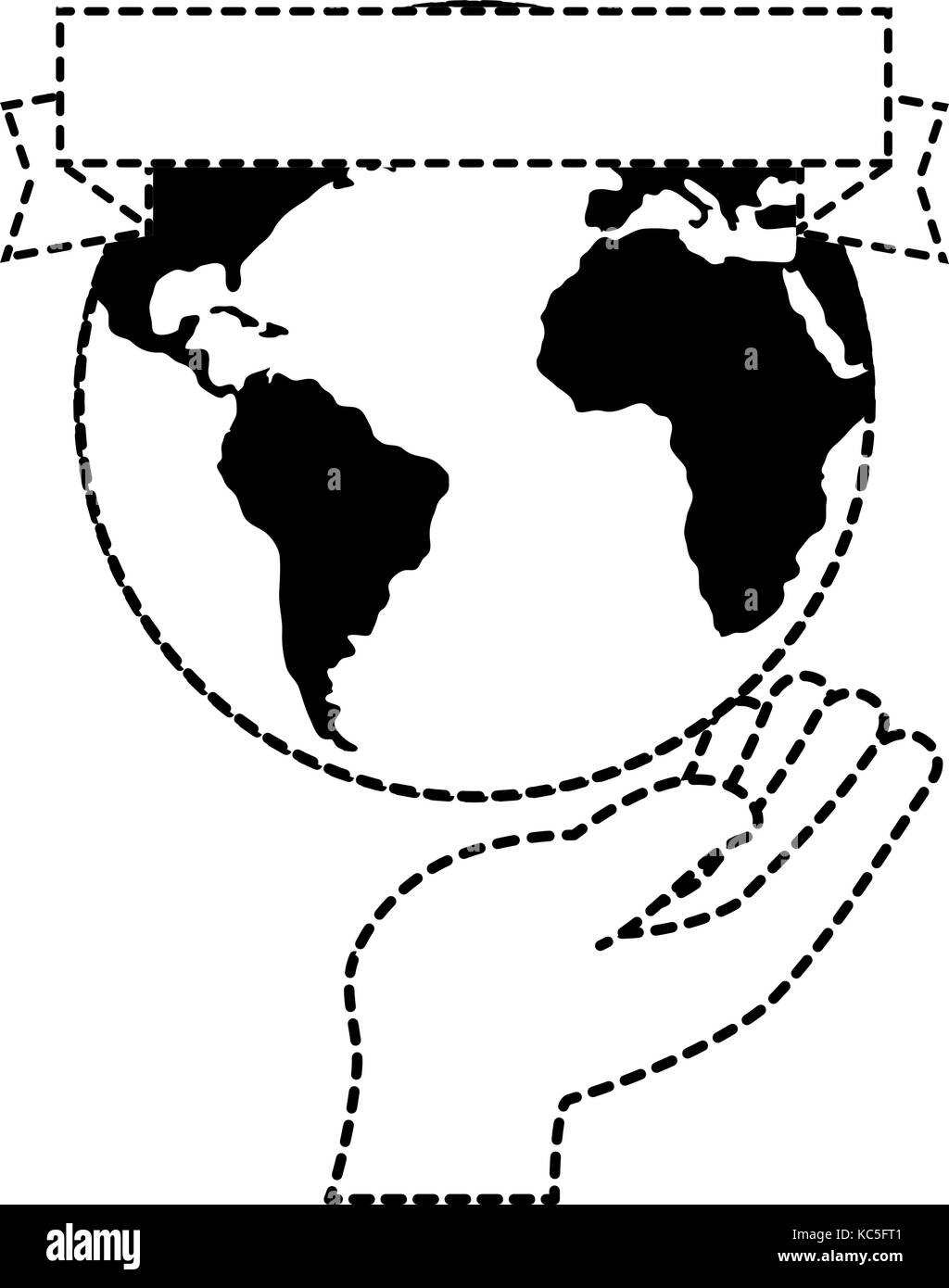 hand human protection with world planet vector illustration design ...