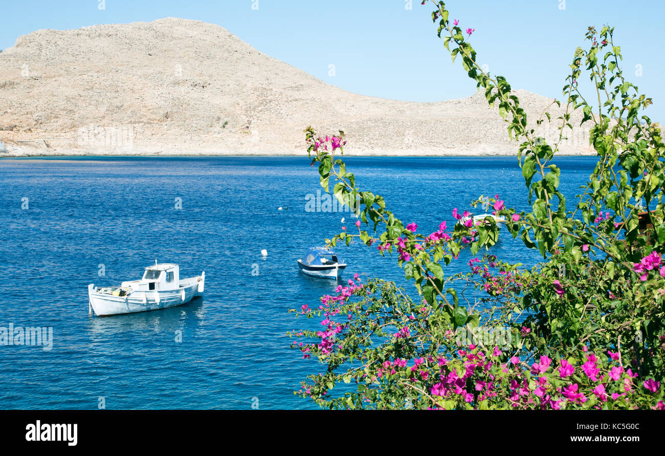 Halki Harbor Greek Islands Greece Stock Photo