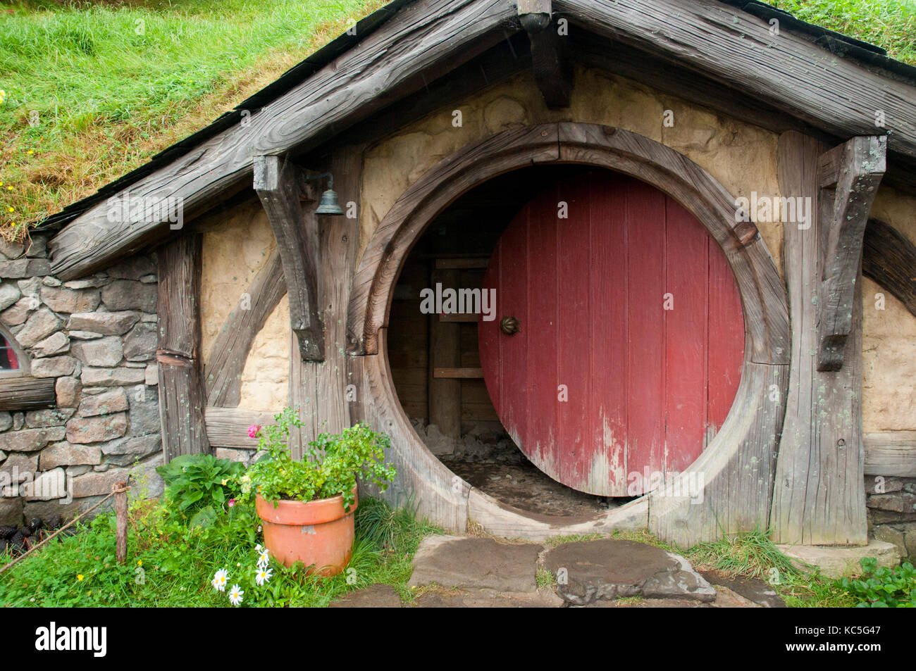 Hobbiton Movie Set, Matamata, New Zealand Stock Photo