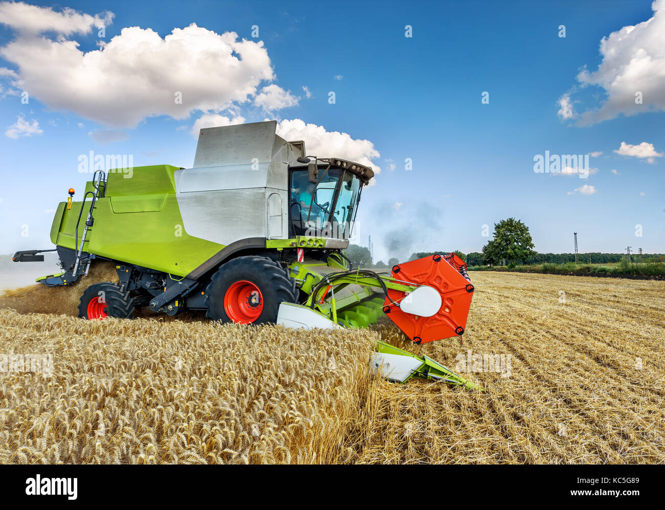 Dobrich, Bulgaria - JULY 13, 2017: Claas Lexion 660 combine harvester on display at the annual Nairn Farmers Show on July 13, 2017 in Dobrich, Bulagri Stock Photo