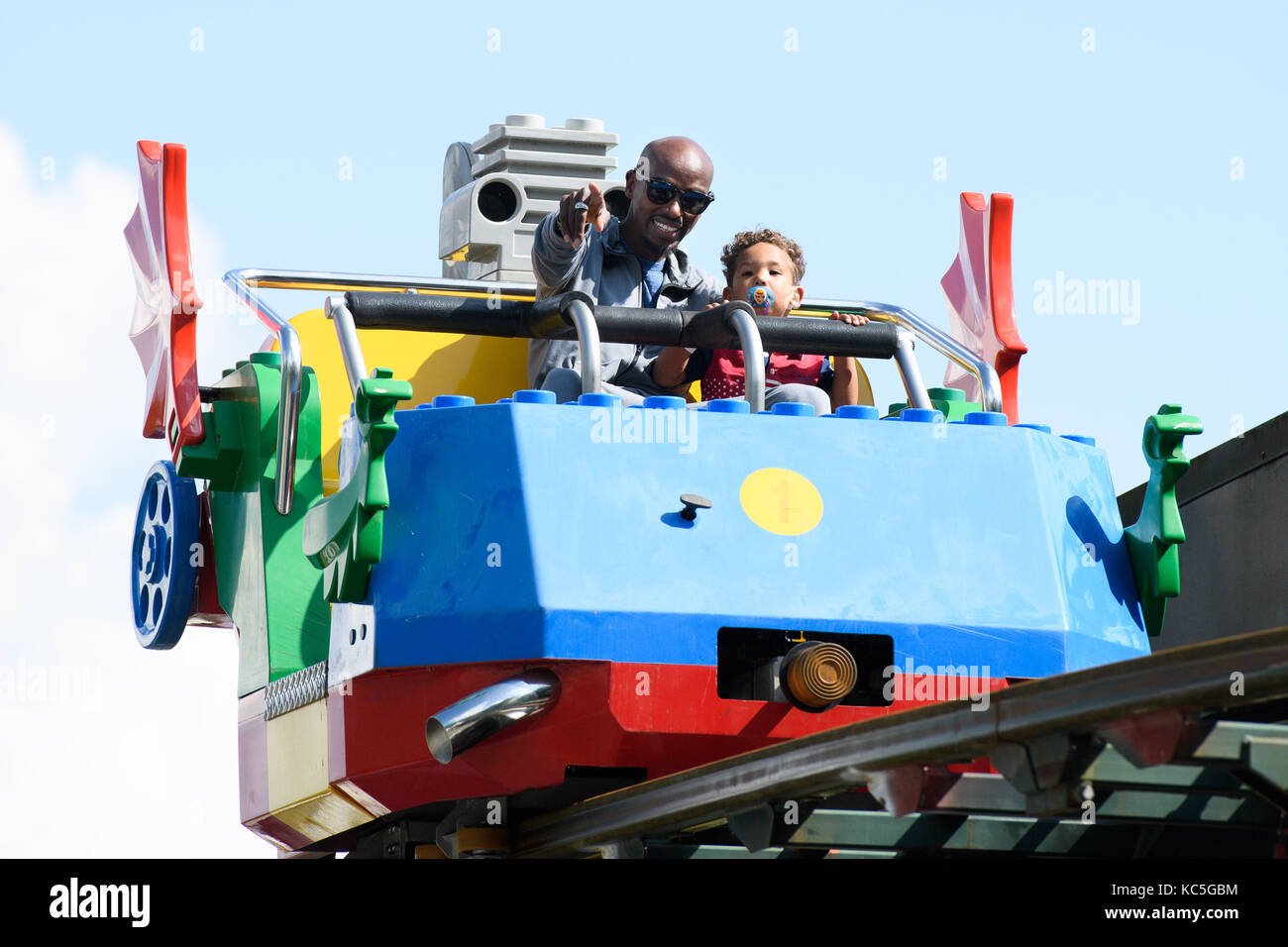 Mo Farah out and about in Legoland resort Windsor with his family earlier today  Featuring: Mo Farah, Hussein Farah Where: Windsor, United Kingdom When: 01 Sep 2017 Credit: WENN.com Stock Photo