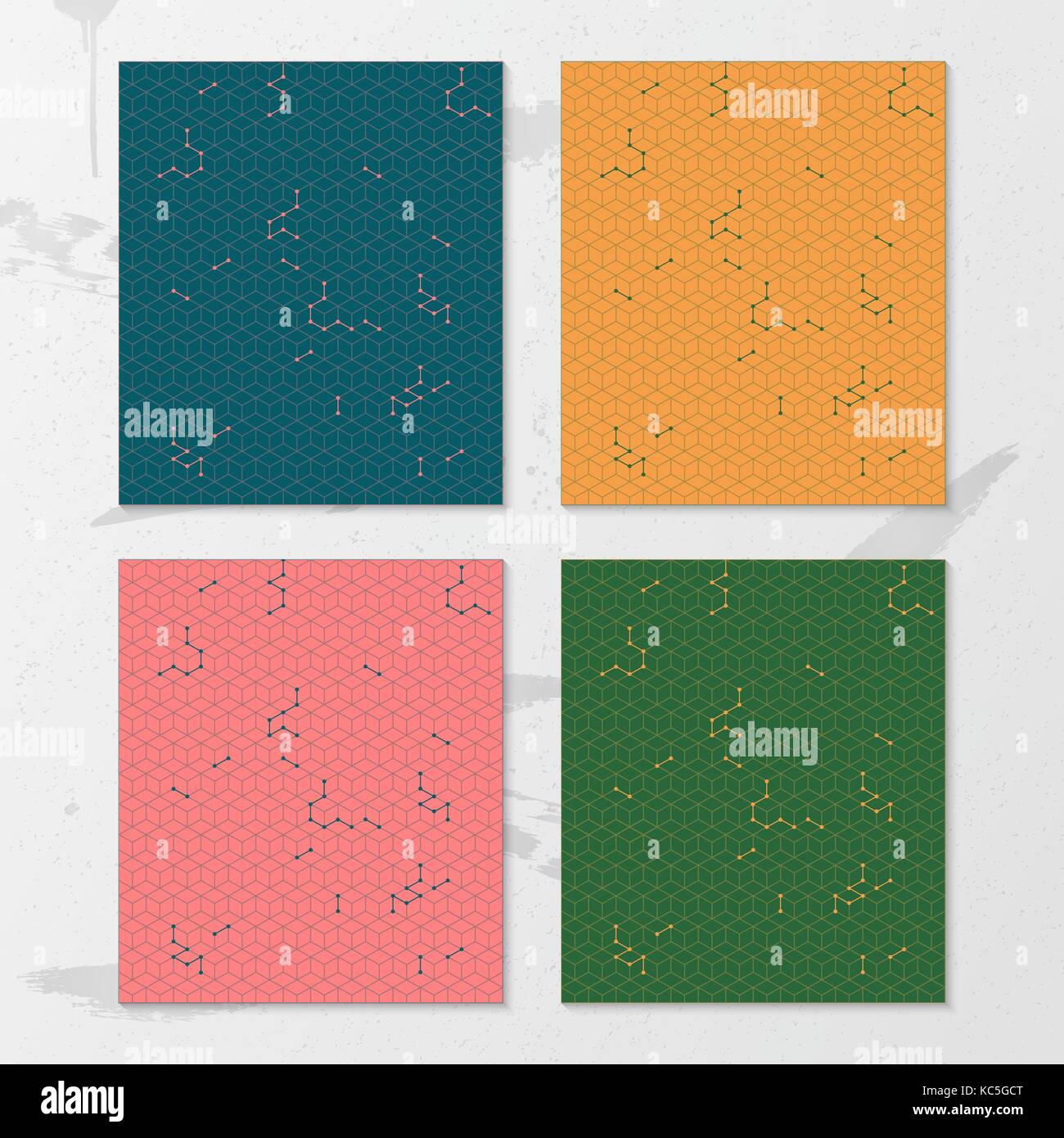 Futuristic Colorblock Pattern Futuristic technology design. Isometric color combination patterns ...