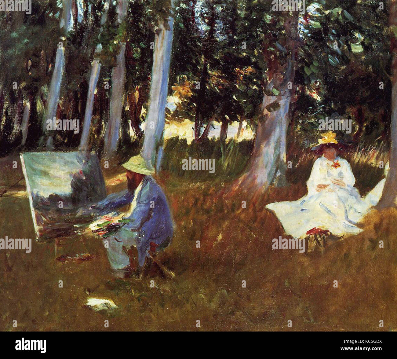 John Singer Sargent - Claude Monet Painting by the Edge of a Wood Stock Photo