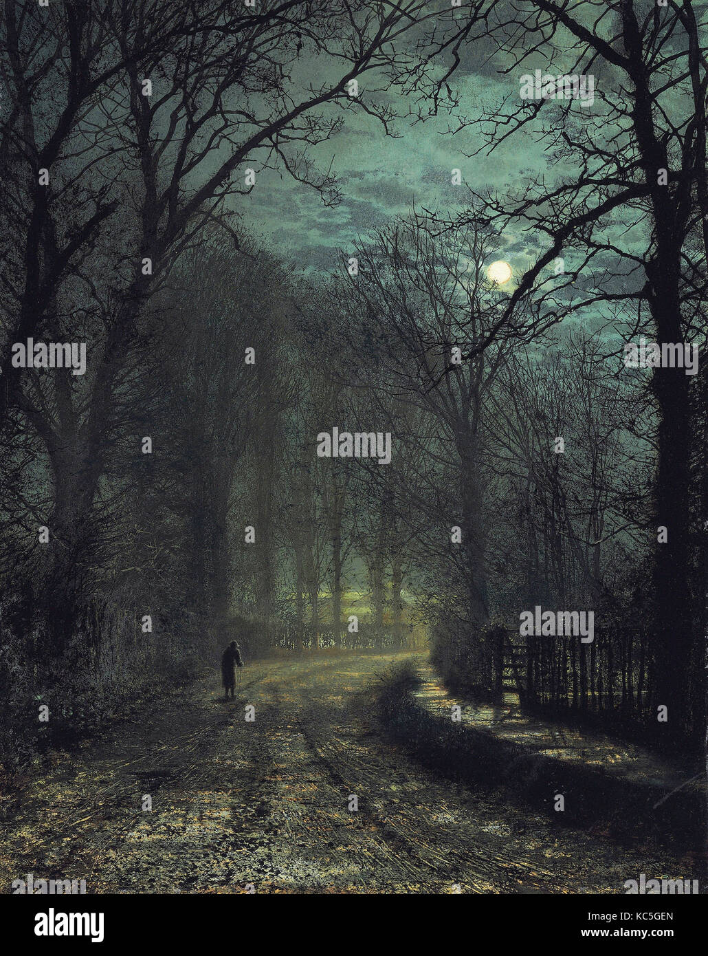 John Atkinson Grimshaw A Yorkshire Lane in November 1873 Stock