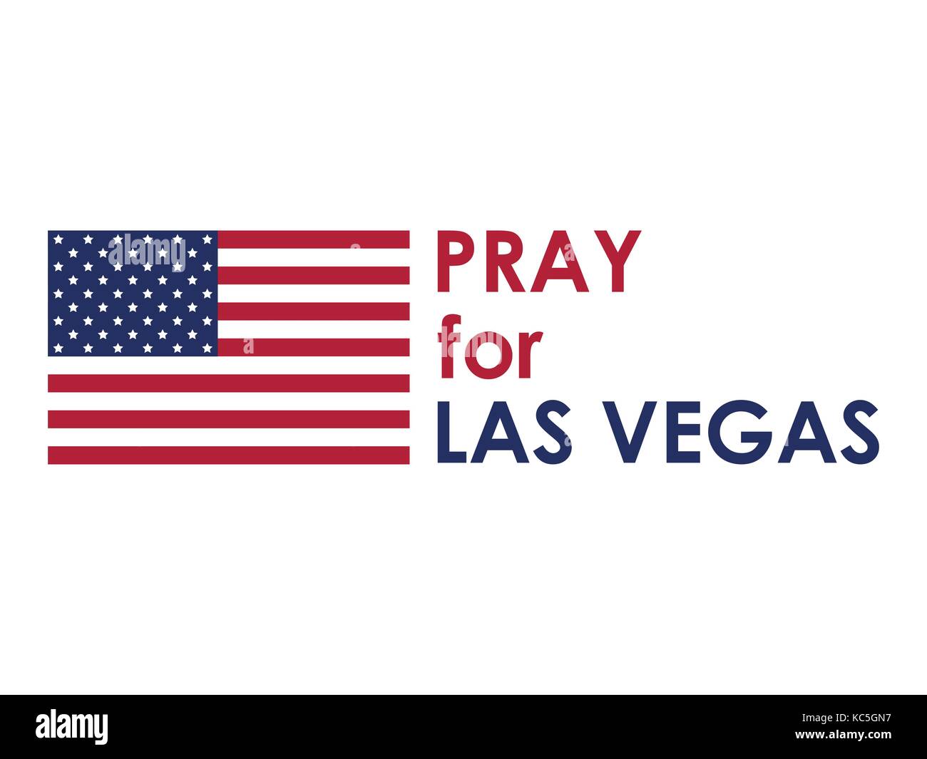 Pray for Las Vegas. Terrorist act, massacre, shooting. Volunteer help. Vector illustration Stock Vector