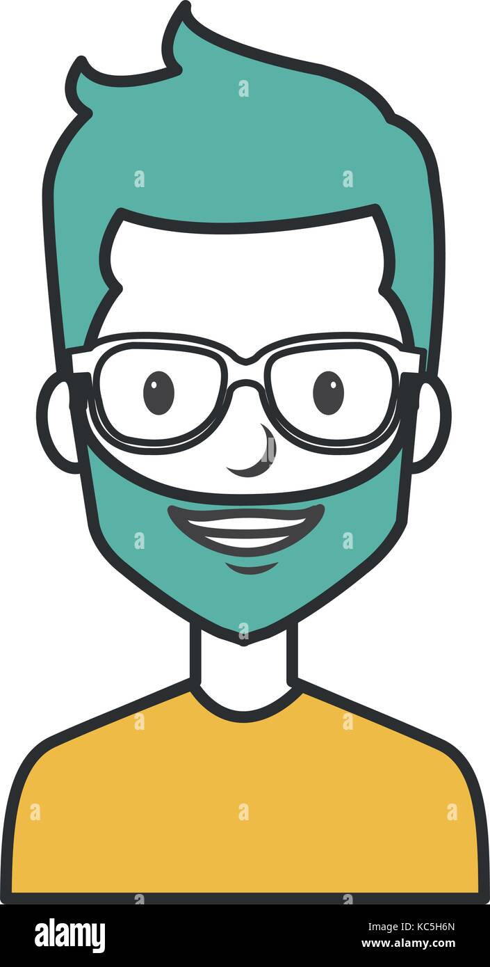 young man with glasses avatar character vector illustration design ...