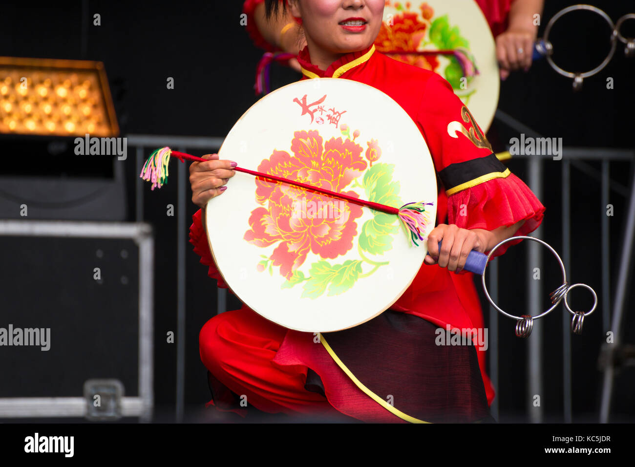 Chinese artsist playing a Tai Ping at the Chinese Festival 2017 in Cologne, Germany. Stock Photo
