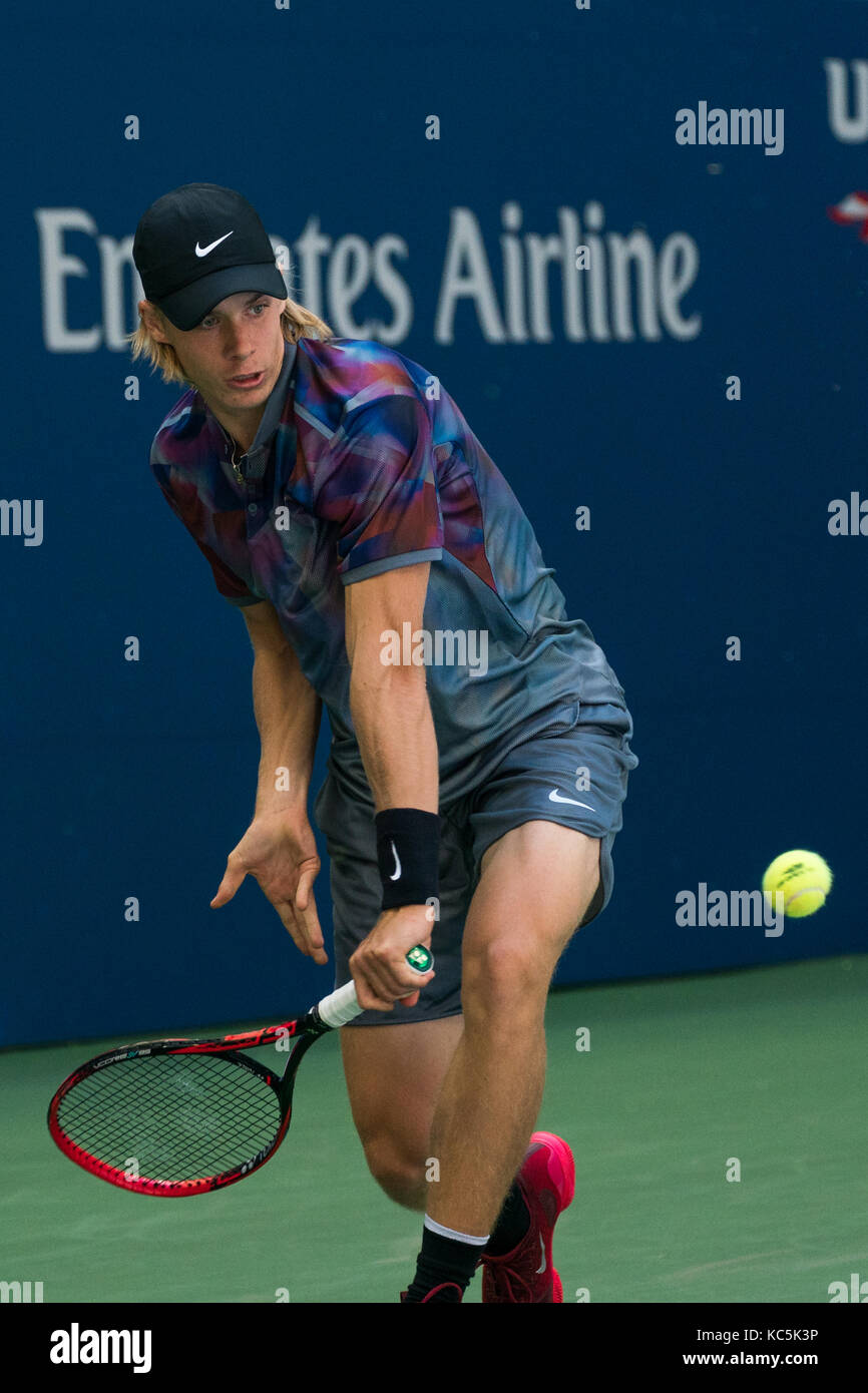 Denis Shapovalov (CAN) competing at the 2017 US Open Tennis Championships. Stock Photo