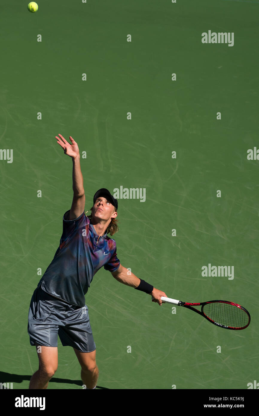 Denis Shapovalov (CAN) competing at the 2017 US Open Tennis Championships. Stock Photo