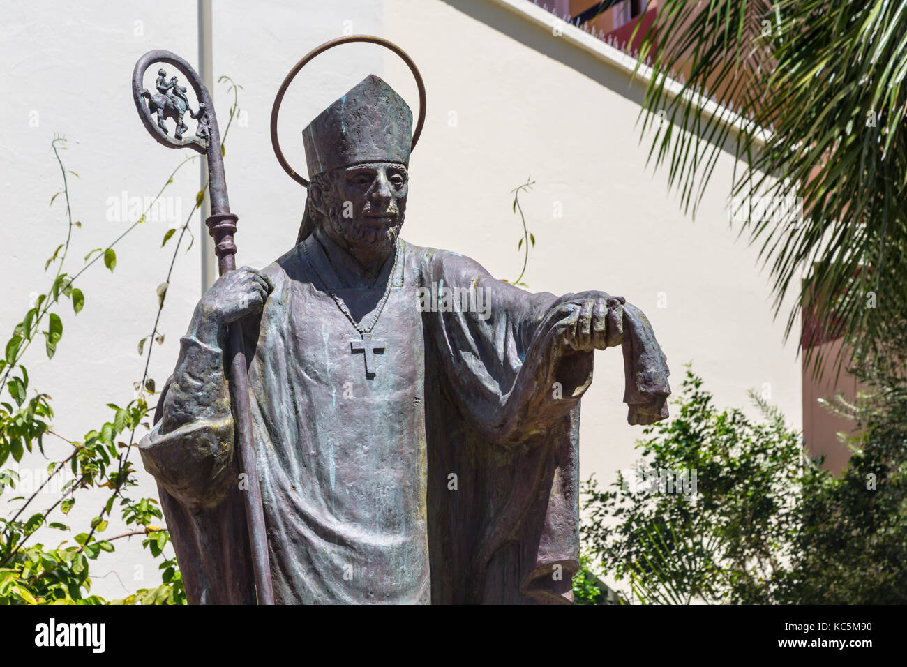 Statue of St Martin or Tours, Philipsburg, St Maarten Stock Photo