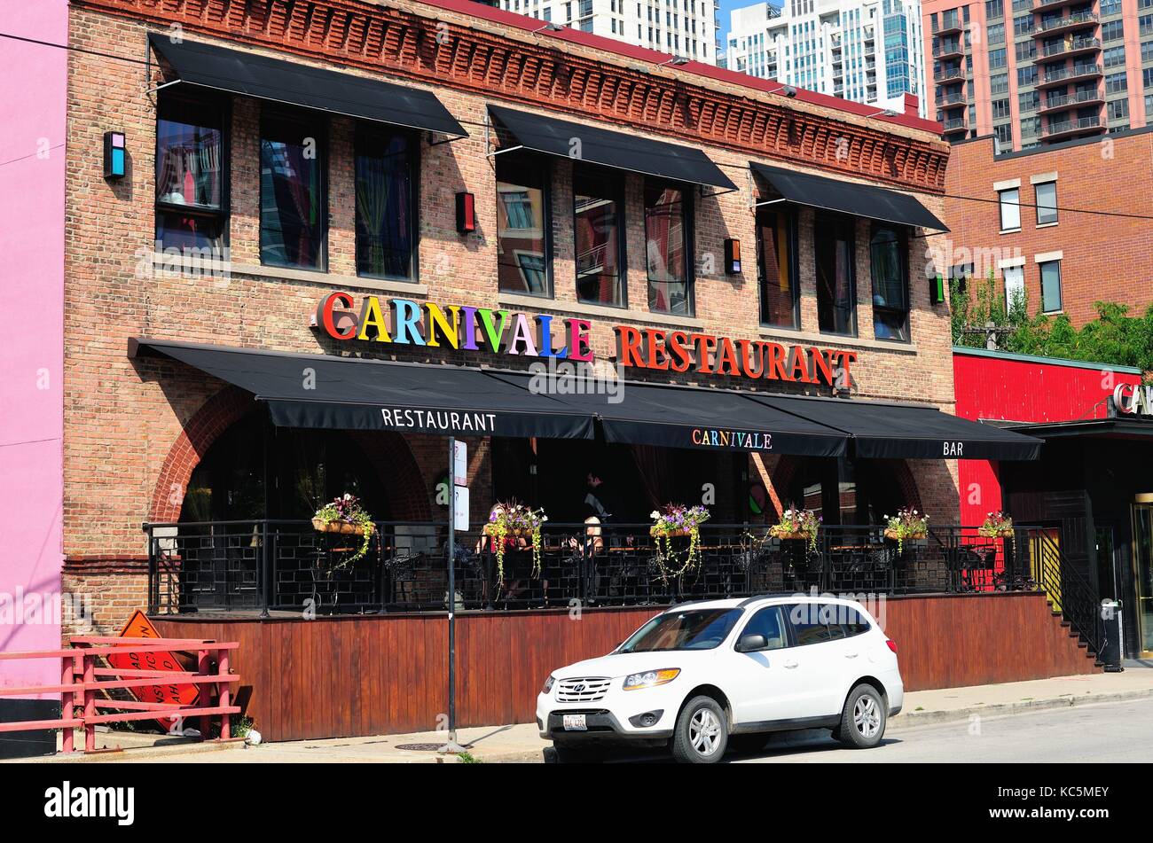 A restaurant just west of Chicago's famous Loop. The area is active