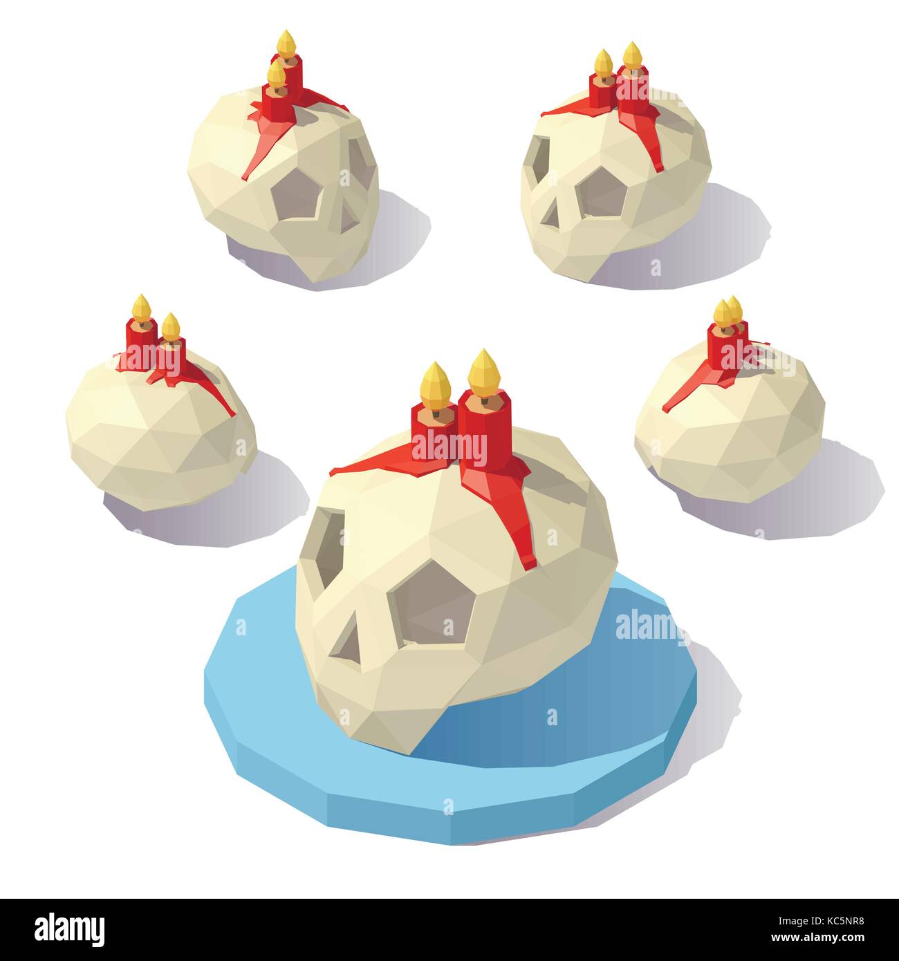 Halloween skull with candles Stock Vector