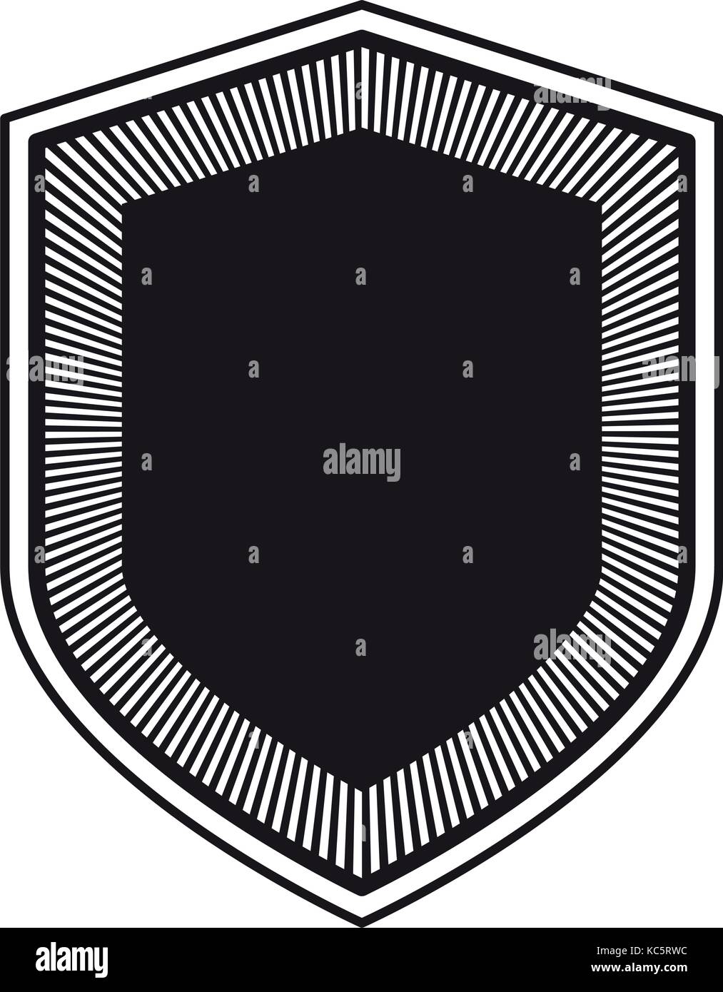 shield in black silhouette with decorative edge striped Stock Vector ...