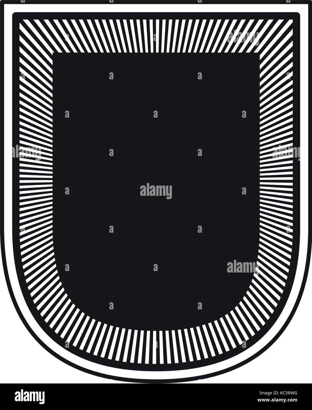 shield in black silhouette with rounded border and decorative edge ...