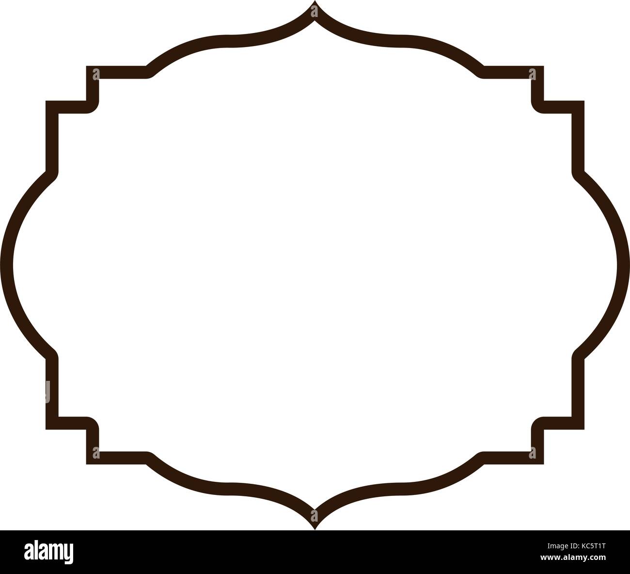 heraldic decorative frame in brown color contour Stock Vector Image ...