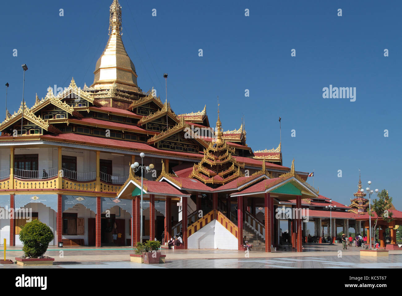 INLE LAKE, MYANMAR, December 15, 2014 : Phaung Daw Oo La pagoda, the most important place of worship around the lake Stock Photo