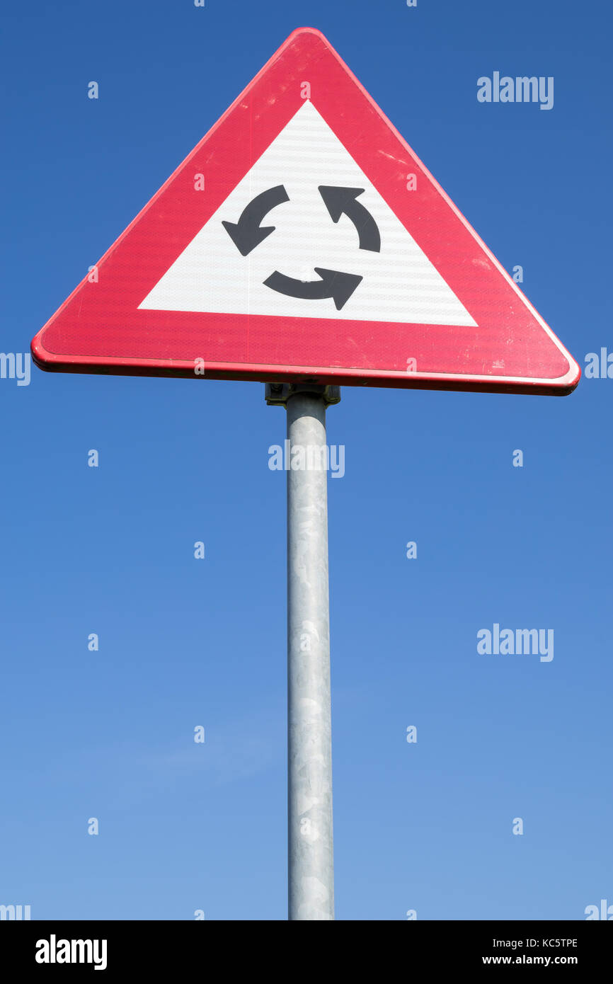 Give Way And Roundabout Sign High Resolution Stock Photography and