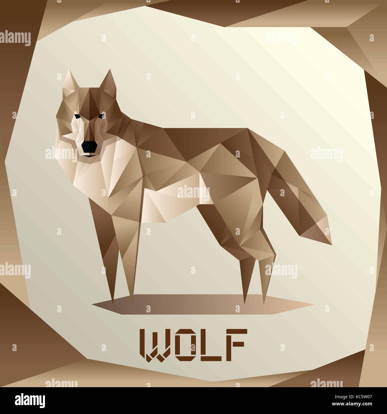 Origami grey Wolf Stock Vector