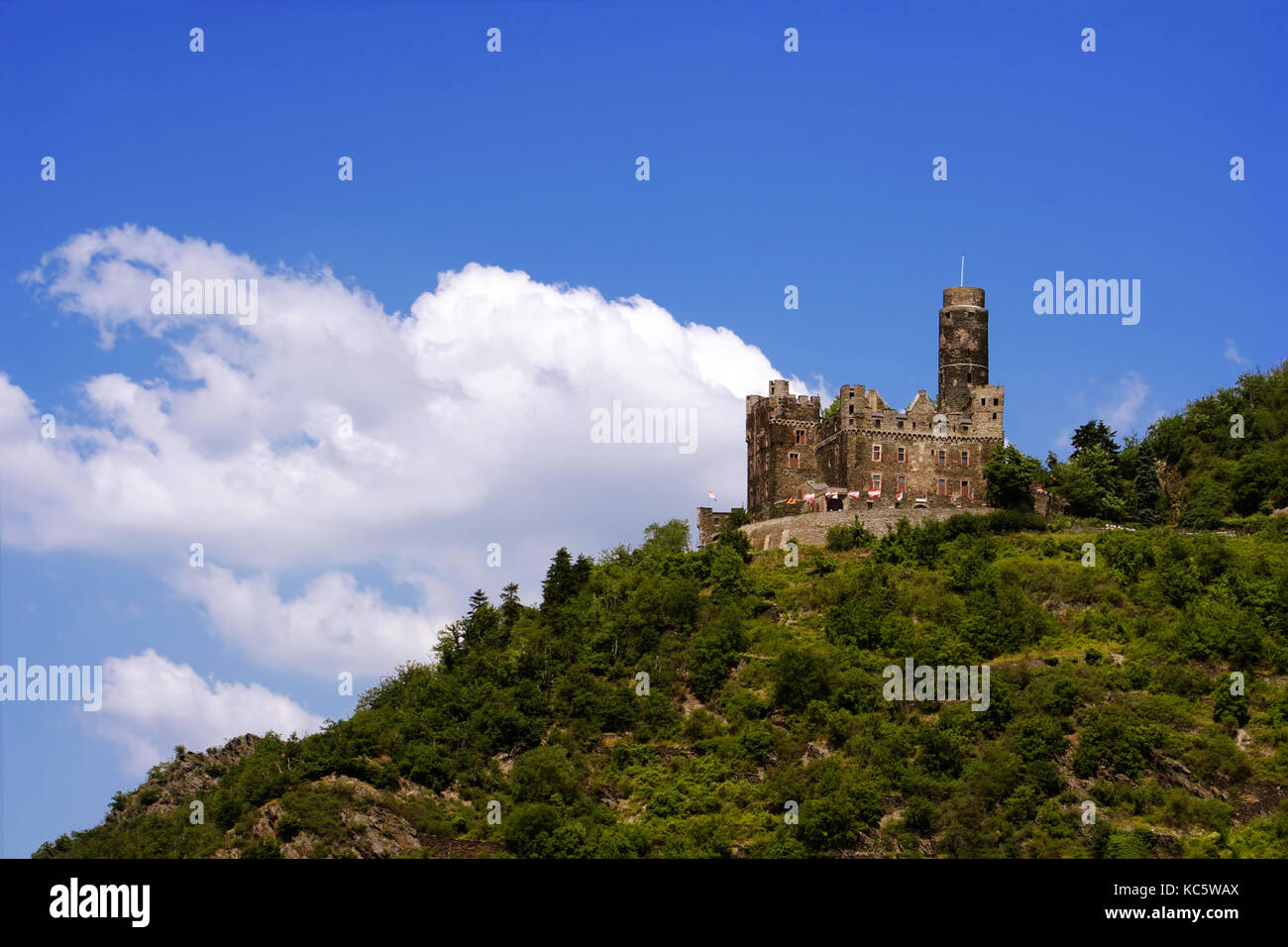 Castle Maus, Mouse Castle, St. Goarshausen, Germany Stock Photo