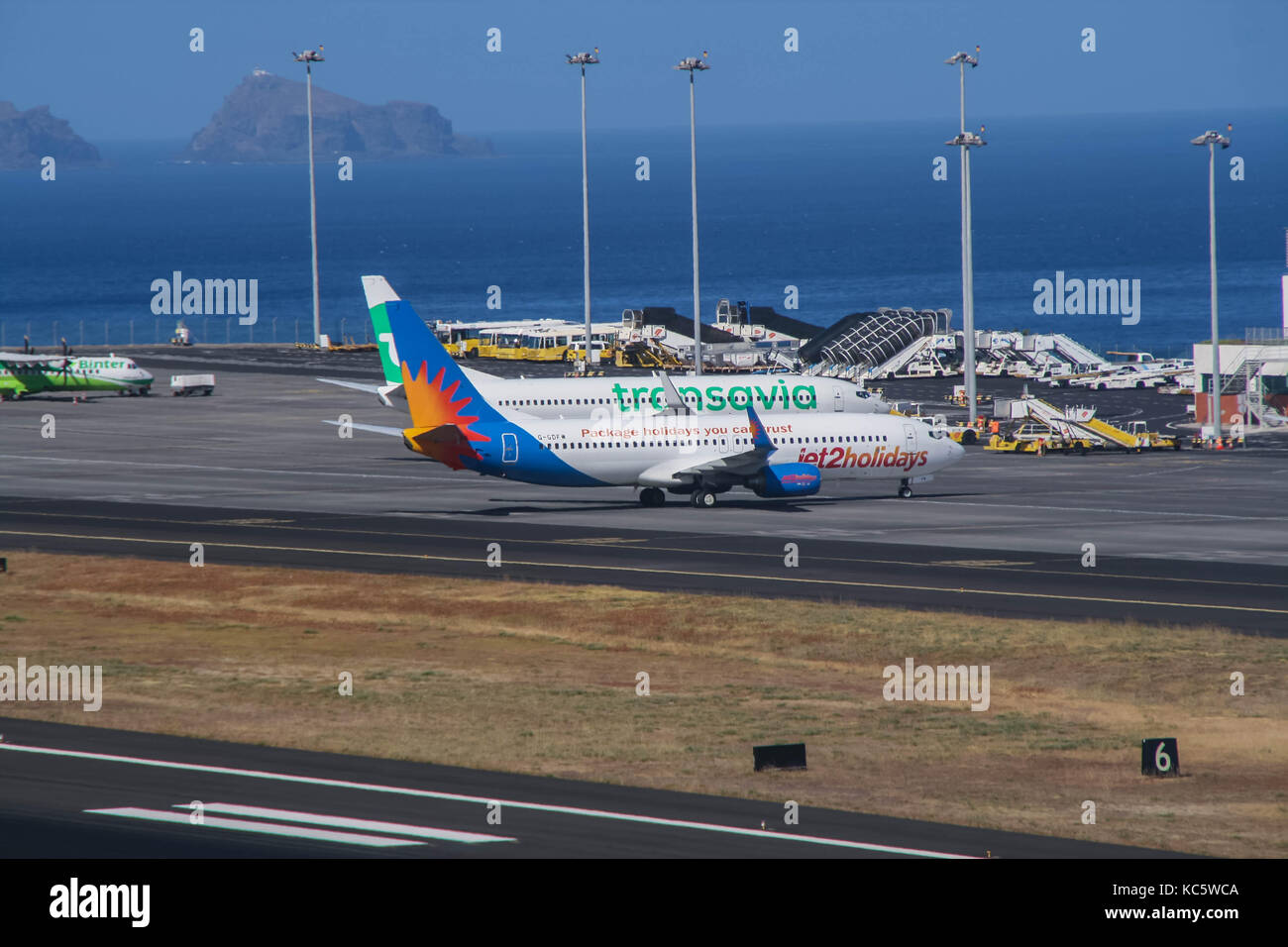 Madeira airport Stock Photo