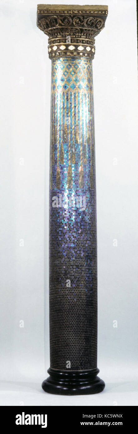 Column, 1905, Made in Oyster Bay, New York, United States, American, Mosaic, plaster, glass, and iron, 133 1/2 x 24 1/4 x 23 in Stock Photo
