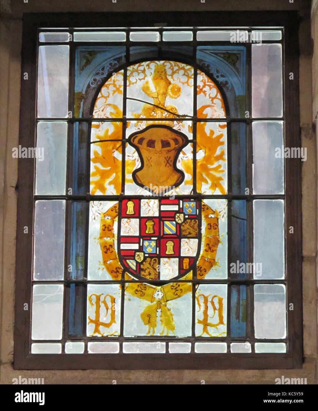 Heraldic Panel with Arms of the House of Hapsburg, ca. 1504–6 Stock Photo
