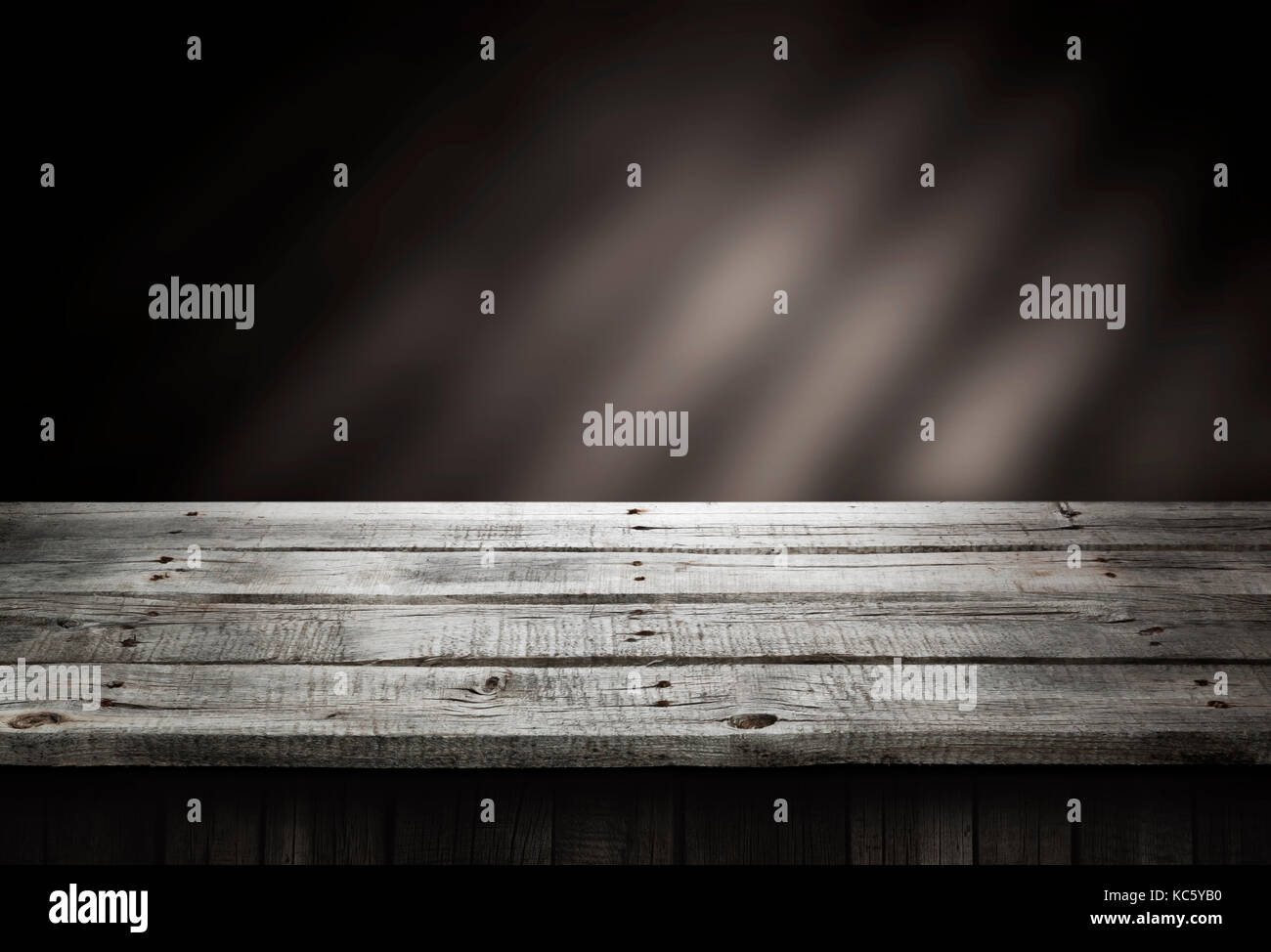Dark wood table, black and gray wooden perspective background for present product Stock Photo