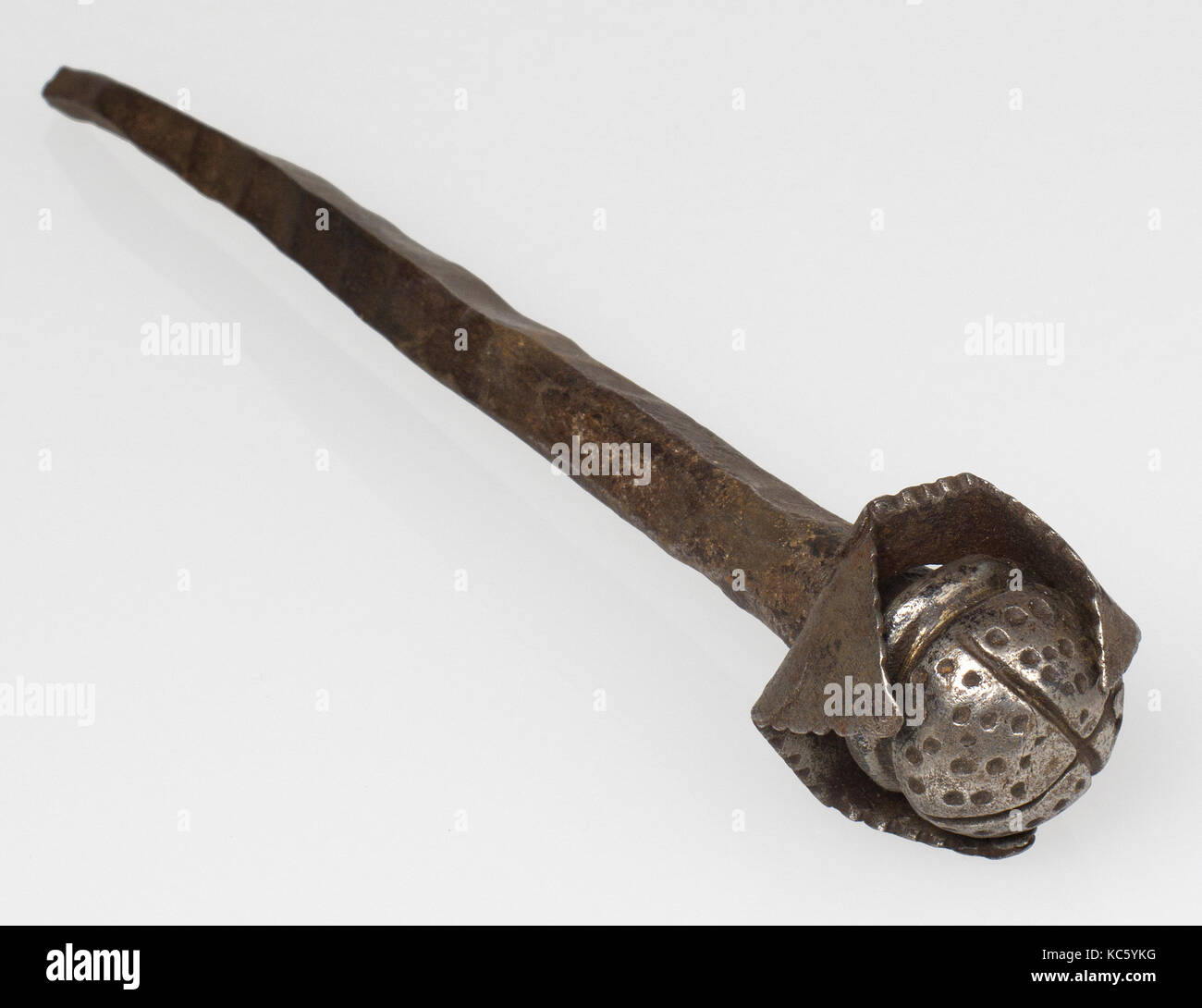 Nail, 15th–16th century, European, Iron, Overall: 6 3/8 in. (16.2 cm), Metalwork-Iron Stock Photo