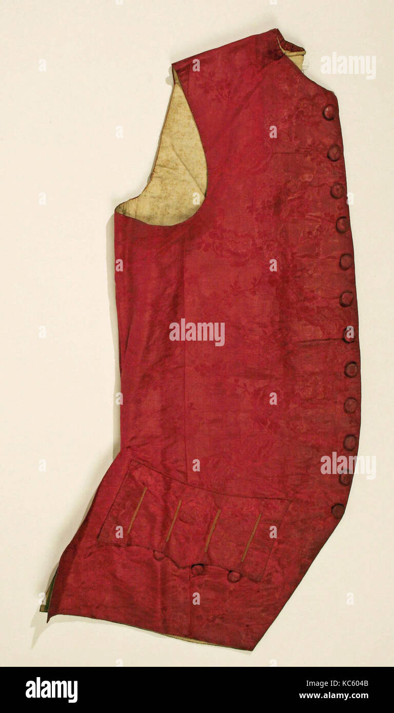 Vest, 1755–65, French, silk Stock Photo
