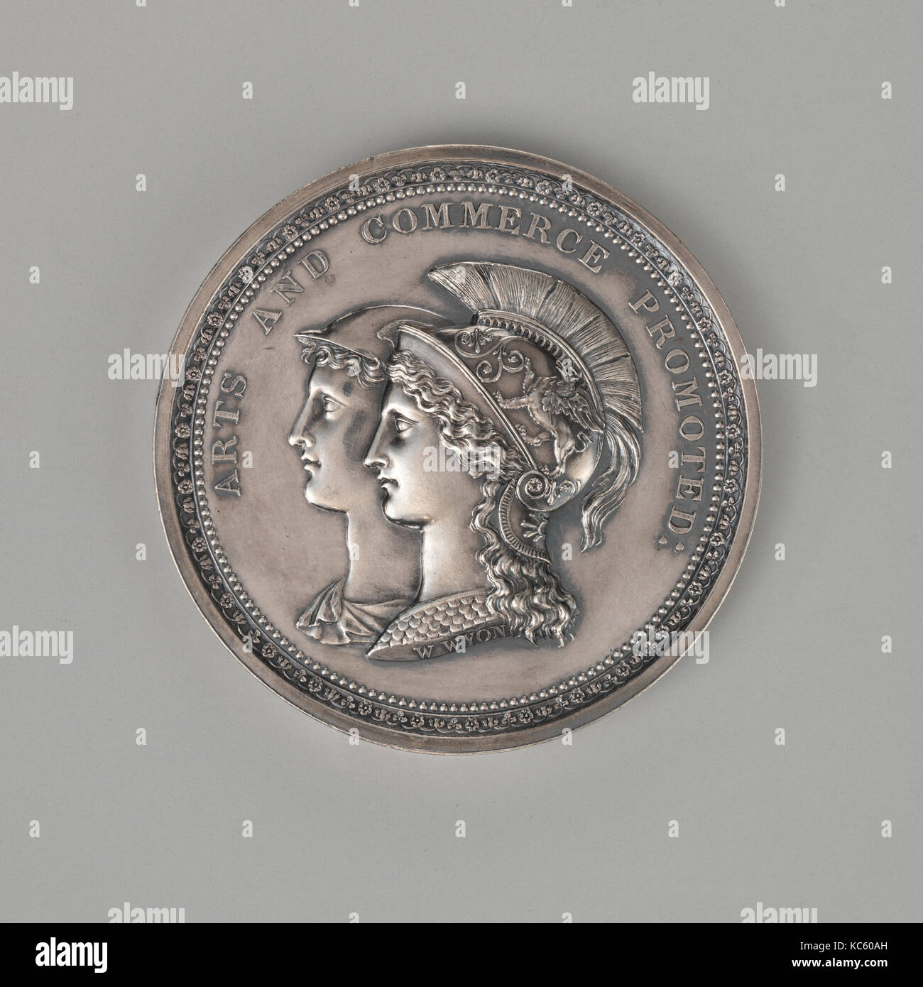 Society of Arts Medal, Mercury and Minerva, Medalist: William Wyon, 1826 Stock Photo