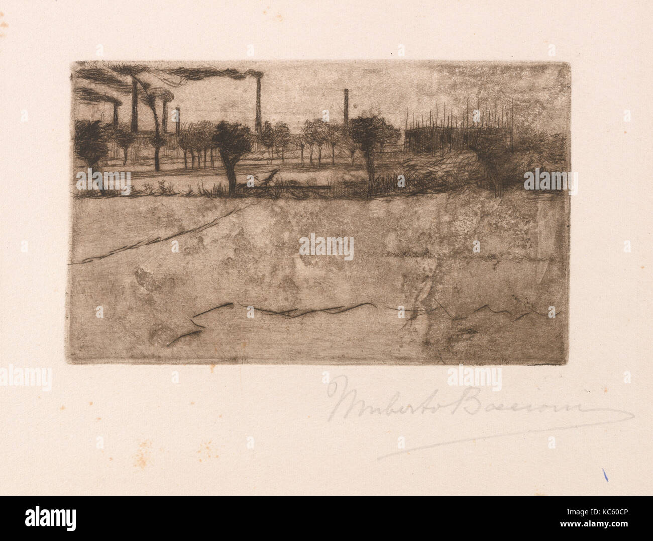 Landscape with Industrial Plants, Umberto Boccioni, 1909 Stock Photo